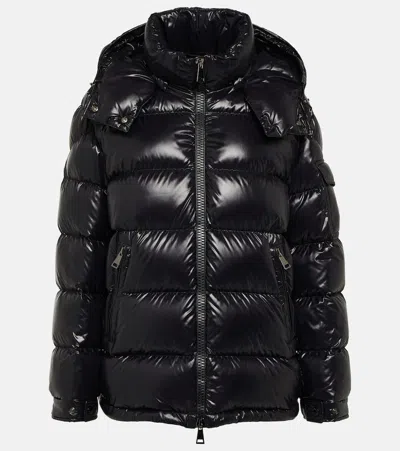 Moncler Maire Hooded Quilted Glossed-shell Down Jacket In Black