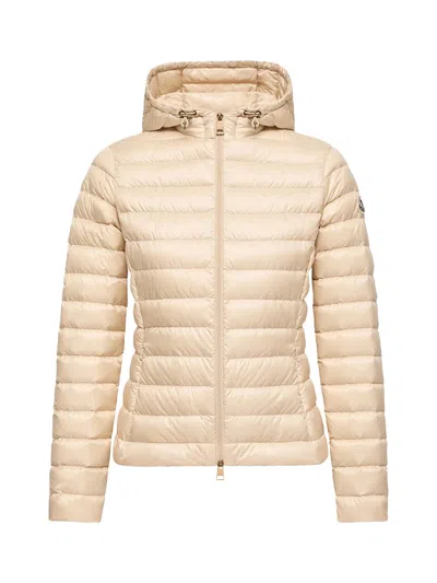 Moncler Down Jacket In Beige
