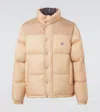 Moncler Reversible Convertible Canvas-trimmed Quilted Shell Down Jacket In Beige