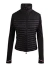 Moncler Quilted High Collar Long Sleeve Cardigan In Black