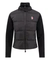 Moncler Grenoble Black Turtleneck Cardigna With Logo Application In Tech Fabric Woman In Black
