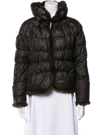 Pre-owned Moncler Down Jacket In Brown