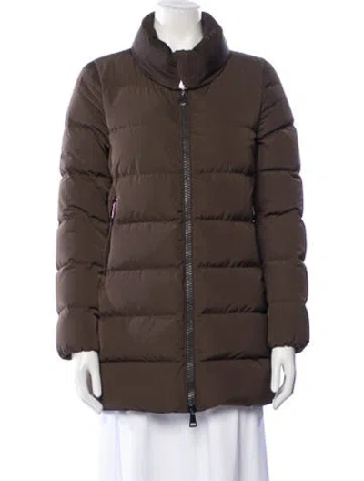 Pre-owned Moncler Down Jacket In Brown