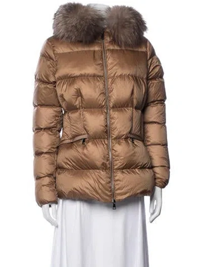 Pre-owned Moncler Down Jacket In Brown