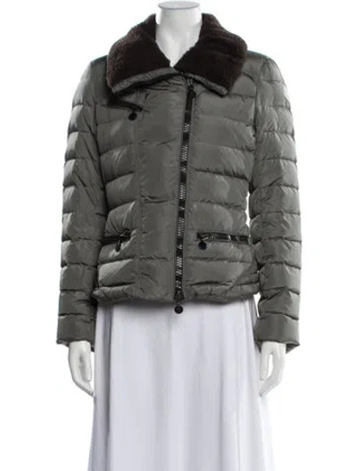 Pre-owned Moncler Down Jacket In Brown/grey