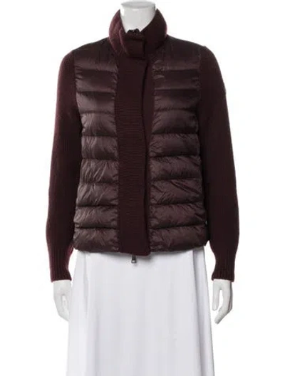 Pre-owned Moncler Down Jacket In Burgundy