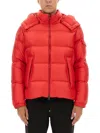 Moncler Couyere Hooded Down Jacket In Red