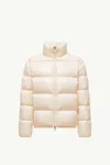 Moncler Down Jacket In Ecru