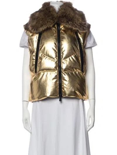 Pre-owned Moncler Down Jacket In Gold