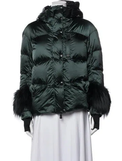 Pre-owned Moncler Down Jacket In Green