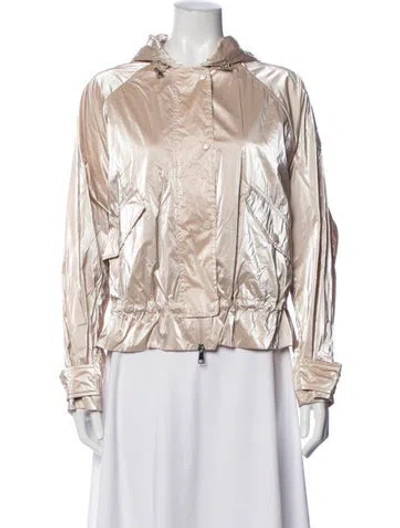 Pre-owned Moncler Down Jacket In Metallic/neutrals