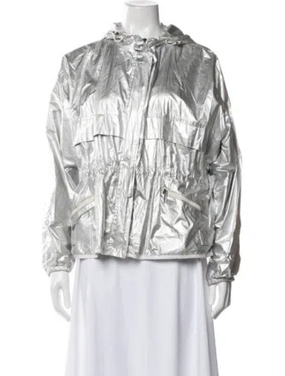 Pre-owned Moncler Down Jacket In Metallic/silver