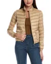 Moncler Snap Button Collar Down Jacket In Neutral