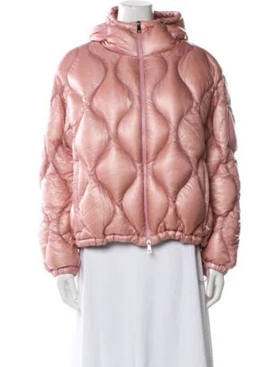 Pre-owned Moncler Down Jacket In Pink
