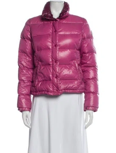 Pre-owned Moncler Down Jacket In Pink