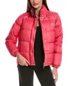 Moncler Verone Reversible Short Down Jacket In Red