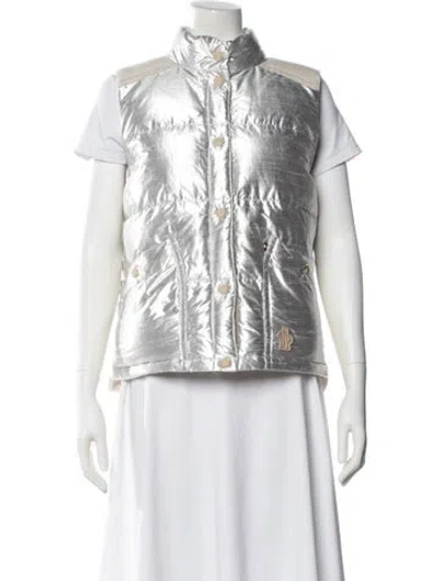 Pre-owned Moncler Down Jacket In Silver