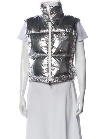 Pre-owned Moncler Down Jacket In Silver