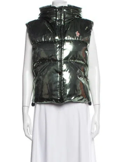 Pre-owned Moncler Down Jacket W/ Tags In Green/metallic