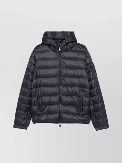 Moncler Down Jacket With Adjustable Cuffs And Quilted Design In Black