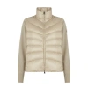 Moncler Down Jacket With Cotton Sleeves In Neutral