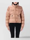 Moncler Down Jacket With Detachable Sleeves And Pull-out Hood In Pink