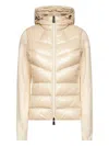 Moncler Ivory Zip-up Hooded Padded Cardigan In Neutral