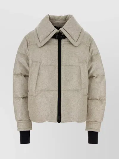 Moncler Down Jacket With Padded Design And Long Sleeves In Neutral