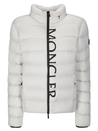 Moncler Down Jacket With Print In White