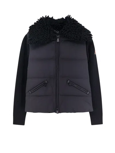 MONCLER DOWN JACKET WITH WOOL INSERTS