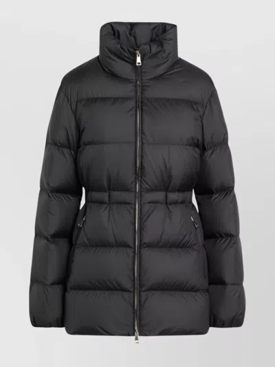 Moncler Down Jacket With Zip And Elastic Waist In Multi