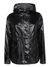 Moncler Shiny Short Down Jacket With Hood In Black