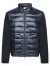 Moncler Long-sleeved Splicing Detail Down Jacket In Blue