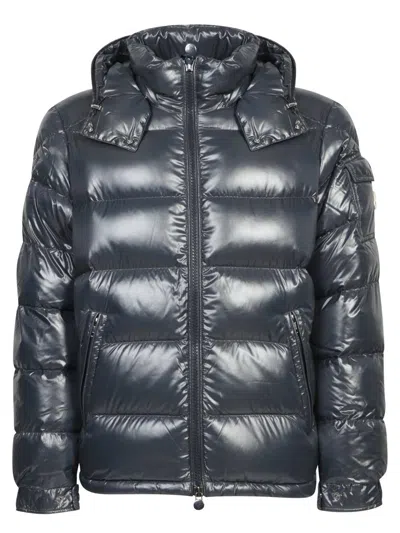 Moncler Padded Nylon Jacket Detachable Hood In Black
