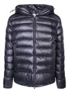 Moncler Men's Besines Hooded Down Jacket In Blue