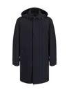 Moncler Larezila Hood Long Parka Jacket In Blue