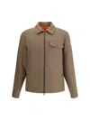 Moncler Houndstooth-pattern Zip-front Jacket In Brown