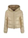 Moncler Quilted Hooded Down Jacket In White