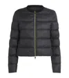 Moncler Black Short Zip-up Puffer Jacket Women In Black