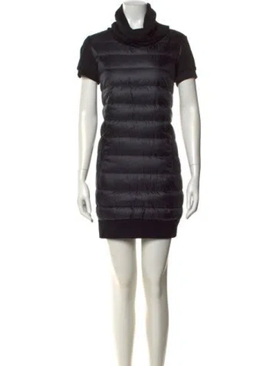 Pre-owned Moncler Down Mini Dress In Black
