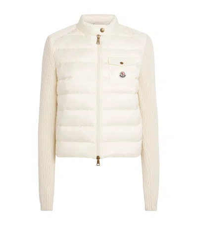 Moncler Down Padded Cardiagn In Neutral