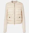 Moncler Quilted-panel Jacket In Neutral