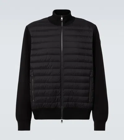 MONCLER DOWN-PANELED CARDIGAN