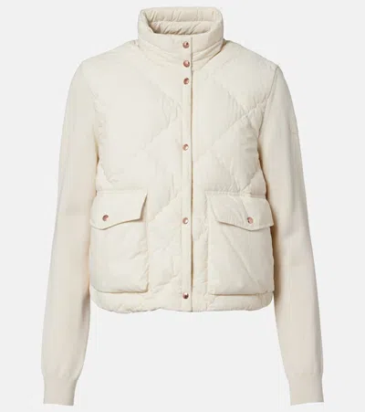 Moncler Down-paneled Cardigan In Neutral