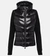 Moncler Technical Fleece And Nylon Jacket In Black