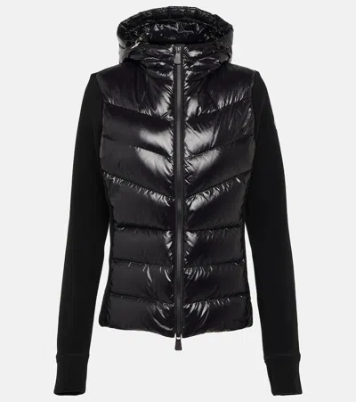 Moncler Technical Fleece And Nylon Jacket In Black