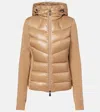 Moncler Zip-up Hooded Jacket In Brown