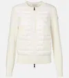 Moncler Down-paneled Knitted Jacket In Neutral