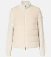 Moncler Down-paneled Teddy Cardigan In White