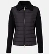 Moncler Two-material Cardigan With Goose Down Padding And High Neck